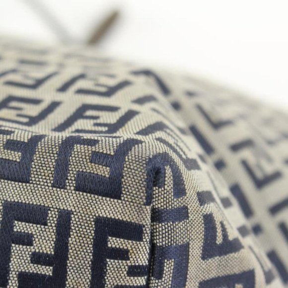 Fendi Navy x Grey Monogram FF Zucca Roll Shopper Tote Bag 60f414s - Picture 11 of 12